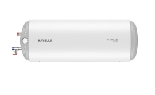 Havells Monza Slim25 L Horizontal Left Wall Water Heater,Metallic Body,2000 Watt,With Free Flexi Pipe And Free Installation,Warranty: 7Yr On Inn.Container;4Yr On Heating Element; 2Yr Compre.,(White)